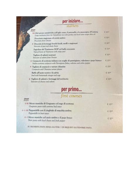 Carte Et Menus Il Boccone Del Prete Porano Thefork