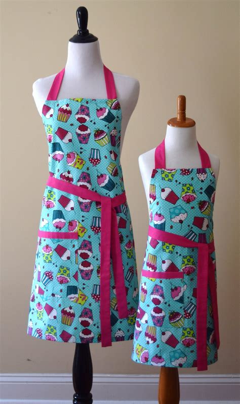 Mommy And Me Apron Set Mother Daughter Apron Set Cup Cake Apron Set