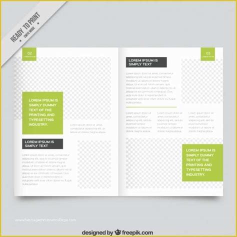 Free Magazine Layout Templates for Word Of White Magazine Template with Green Parts Vector ...