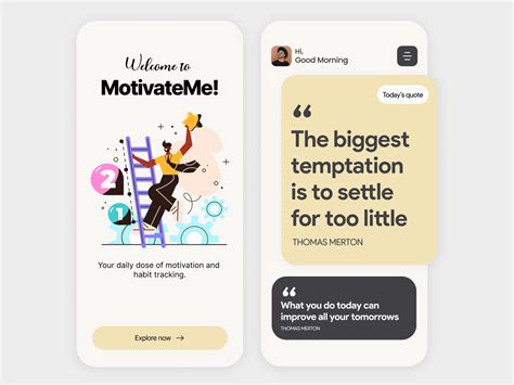 Motivation App Design by Muhammad Taha on Dribbble