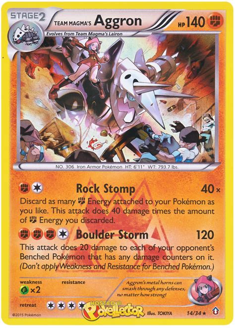 Team Magma S Aggron Double Crisis Pokemon Card