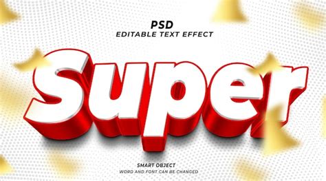 Plantilla De Photoshop Con Efecto De Texto Editable Super D Psd Con