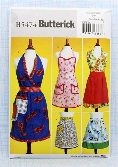 Butterick Sewing Pattern 5474 Aprons Sewing Pattern Size S M L 5