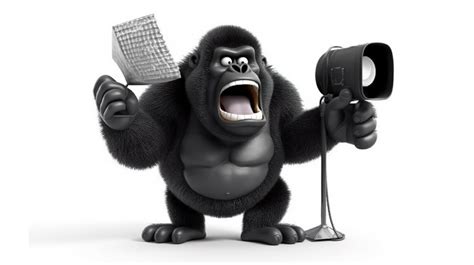 Hilarious 3d Gorilla With A Megaphone And Tiny Tv Backgrounds | JPG Free Download - Pikbest