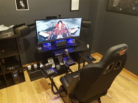 Racing Setup With Articulating Monitor & Buttkicker – Volair Sim