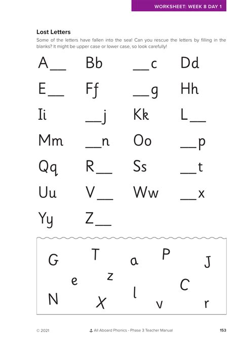 Week 8 Lesson 1 Lost Letters Letter Formation Activity Phonics Phase