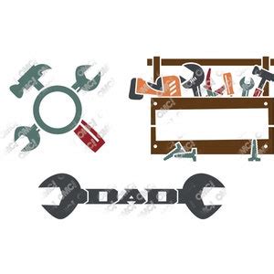 Dad Tool Svg Monogram Split Letter Toolbox Fathers Day Svg Dxf Eps Jpeg