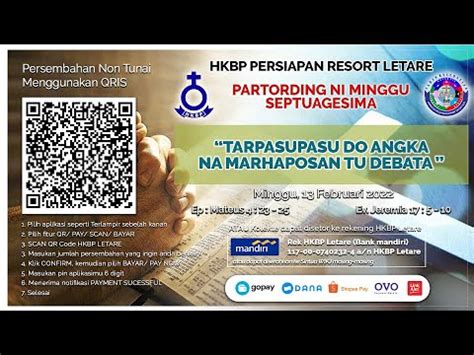 IBADAH MINGGU 13 FEBRUARI 2022 MINGGU SEPTUAGESIMA HKBP PERSIAPAN