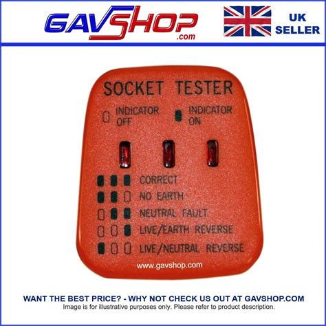 Uk Mains Socket Tester 240v Earth And Polarity Test 3 Pin Plug