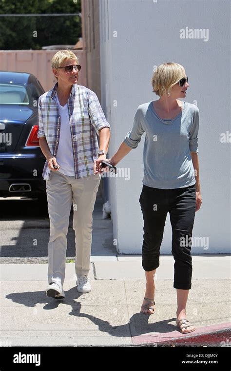 Ellen Degeneres and wife Portia de Rossi seen leaving a furniture shop ...