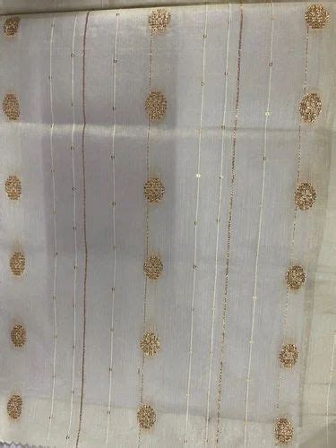 Chanderi Butta Zari Fabrics White At Rs Meter In Surat Id