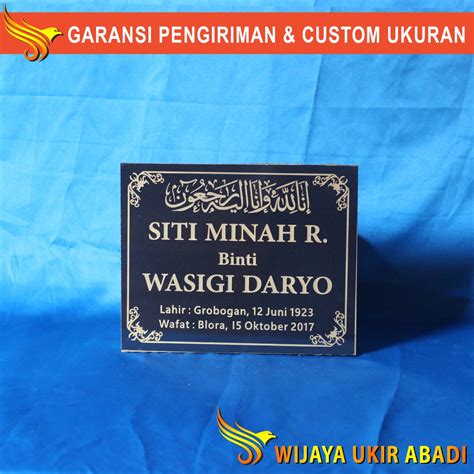 Jual Nama Batu Nisan Makam Ukiran Granit Hitam Maesan Nissan Kuburan