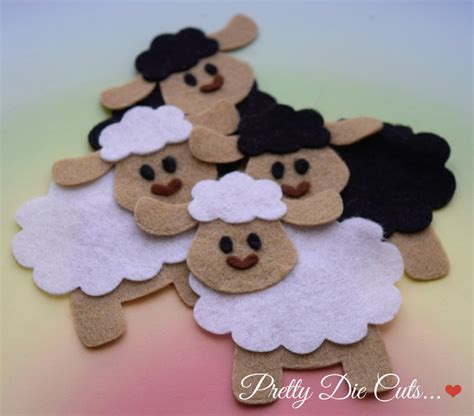 Felt Sheep White Felt Sheep Black Felt Sheep Pretty Die