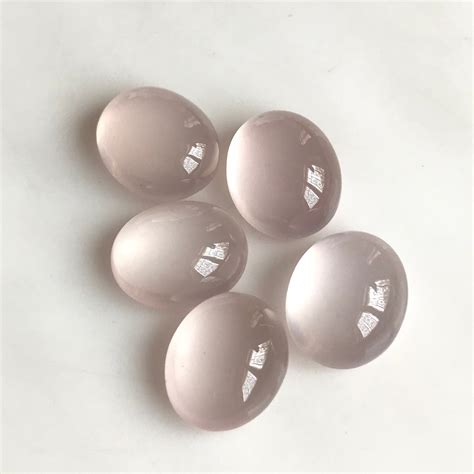 5 Pcs 8x10mm Rose Quartz Smooth Oval Cabochon Gemstone Loose Etsy UK