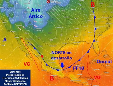 Emiten Alerta Gris en Veracruz por frente frío 10 y masa de aire ártico