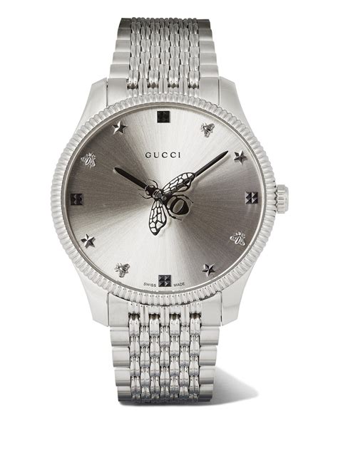 Gucci G Timeless 36mm Stainless Steel Watch Gray Editorialist