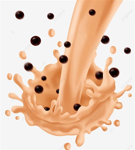 Pearl Milk Tea Png Image Pearl Milk Tea Splash Dessert Clipart