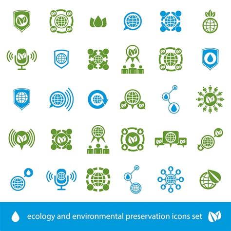 Conjunto De ícones Vetoriais De Ecologia E Conservação Ambiental