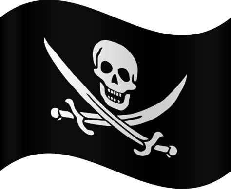 Printable Country Flag Of Jack Rackham Pirate Flag Waving Vector