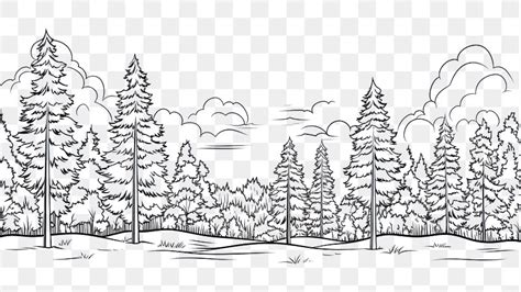 Png Forest Landscape Outline Drawing Free Png Rawpixel