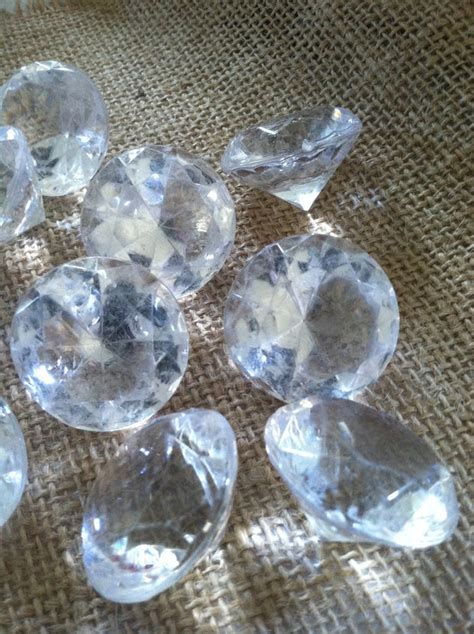 40mm Super Jumbo Clear Acrylic Diamonds 5pc Bungalow Daisy