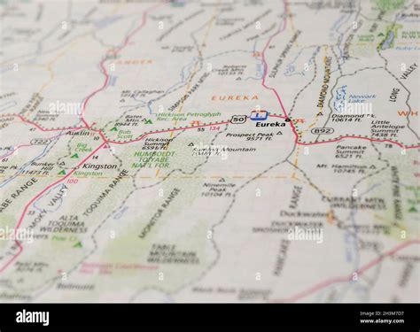 Map of the city of Eureka, NV Stock Photo - Alamy