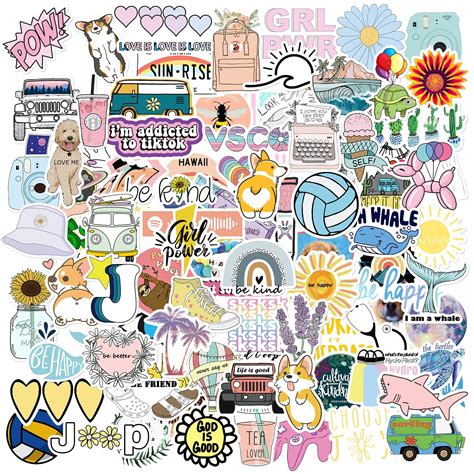 Mua 100 Pcs Stickers For Water Bottles Girls Boys Cute Vinyl Aesthetic Waterproof Vsco Sticker