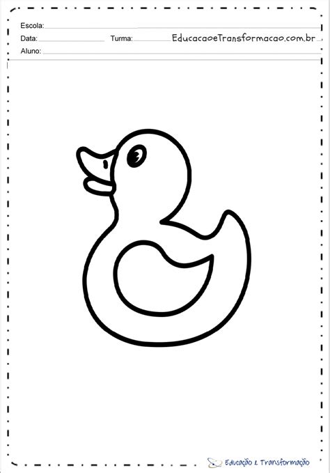 Desenho de pato para colorir e imprimir Educação e Transformação