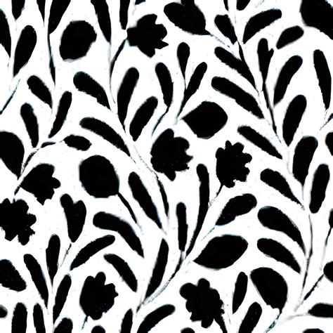 Black and White Floral Pattern · Creative Fabrica