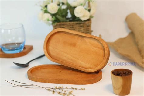 Tatakan Kayu Oval Finishing X Cm Dapur Prima