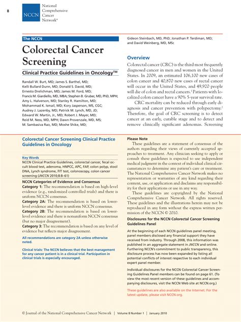 Pdf Colorectal Cancer Screening Clinical Practice Guidelines