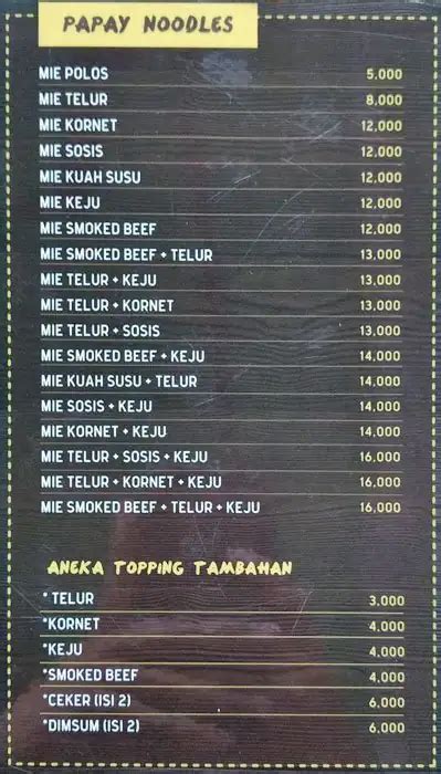 Menu At ROTI BAKAR PAPAY Cafe South Jakarta