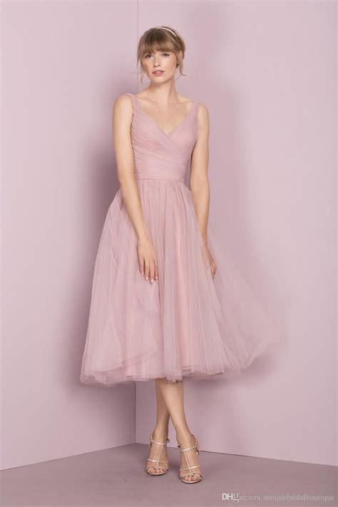 Image Result For Romantic Pale Pink Tea Length Bridesmaid Dress Tea