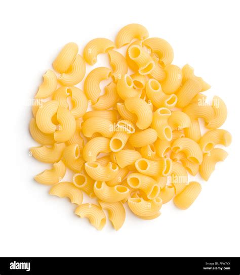 Uncooked Elbow Macaroni Isolated On White Background Stock Photo Alamy