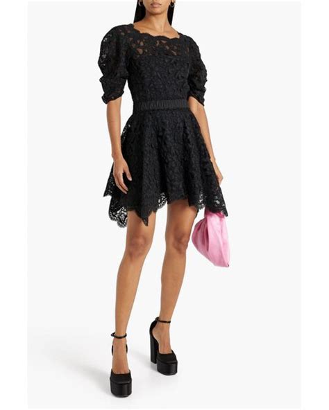 Simkhai Beverly Satin Trimmed Corded Lace Mini Dress In Black Lyst