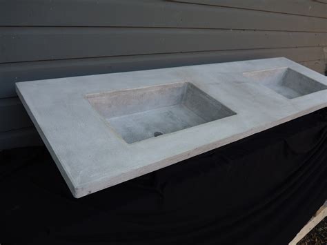 Concrete Double Vanity Top With Wide Trough Sink Etsy