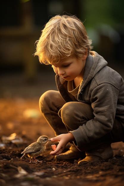 Premium AI Image | A heartwarming photo of a young boy feeding a baby ...