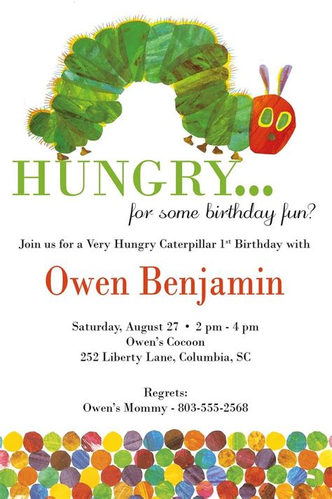 Very Hungry Caterpillar Birthday Invitations At Vancoltonblog Blog