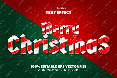 Premium Vector Merry Christmas Text Editable Font Effect