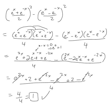 Hyperbolic Trigonometry Identity Proof Cosh2x Sinh2x 1 Peakd