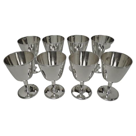 Set Of 8 Antique Tiffany Art Deco Sterling Silver Cocktail Cups For Sale At 1stdibs