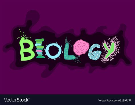 Biological Bacteria Lettering Royalty Free Vector Image