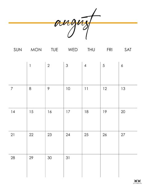 August Printable Calendar Free Printable Calendar August