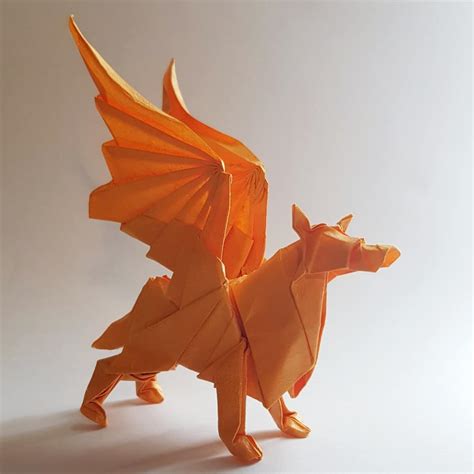 Winged Wolf designed by Nguyen Linh Son : r/origami