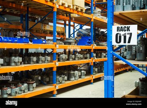 Industrial Shelving In Factory Stock Photo Alamy