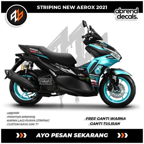 Striping Aerox New Petronas Stiker Motor Yamaha Aerox Connected