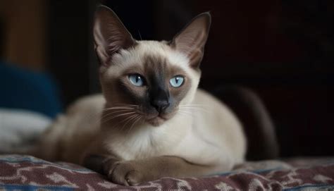 Lindo Gatito Mirando Con Ojos Azules Pelaje Suave Y Bigotes Generados