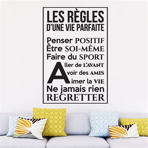 Sticker Citation Les R Gles D Une Vie Parfaite Stickers Citations