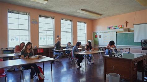 students eating   classroom  stock video