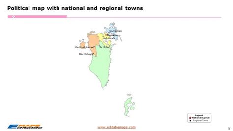 Bahrain Map with 4 Governorates - Editable PowerPoint Maps